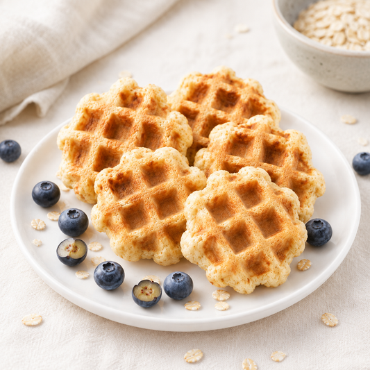 Waffles cucharitas de arándanos y avena🫐