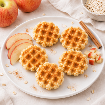 Waffles cucharitas de manzana y canela🍎
